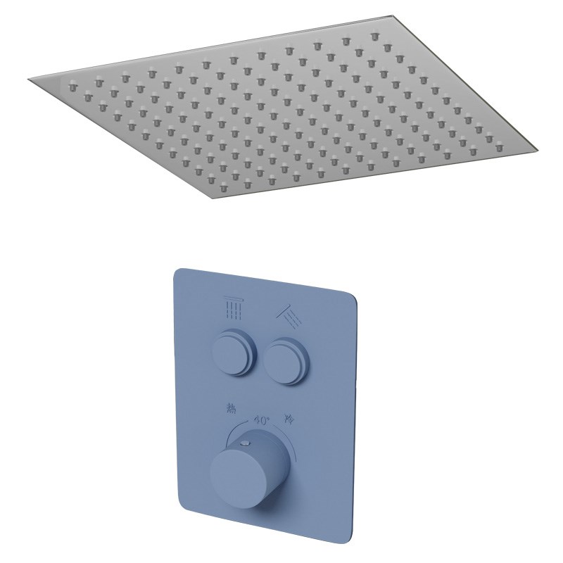 谈话室软包硅胶淋浴器恒温花洒套装防撞卫生间洗澡开关暗装隐藏式