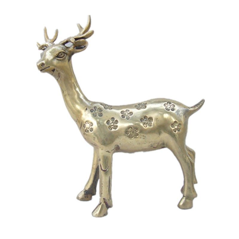 工艺纯铜商务办公公园装饰金属工艺品梅花鹿摆件