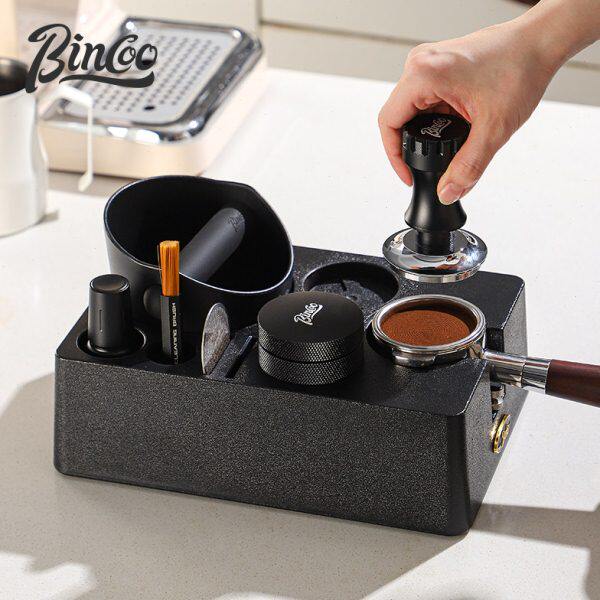 Bincoo咖啡压粉底座布粉器压粉锤渣桶咖啡机手柄配件全套工具收纳