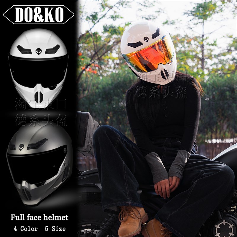 经典复古摩托车头盔男巡航机车骑行复古全盔女新国标3C认证四季