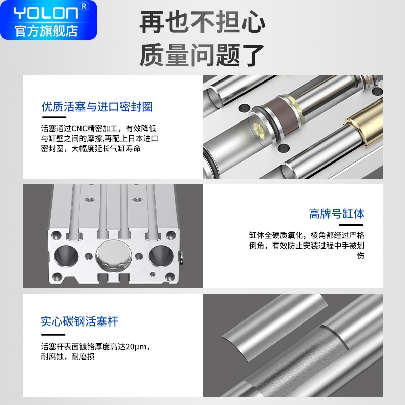 三轴三杆导杆气缸TCM6/TCL10/12/16/20/25/32/40/50/63/80/100