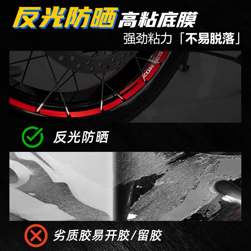 适用于24款升仕703F改装轮毂反光贴花贴纸防水贴车圈轮圈改装配件