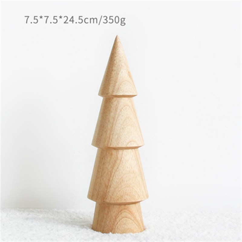 北欧实木树形摆件书架桌面装饰家居创意I木质圣诞节庆首饰支架礼