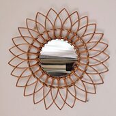 藤编梳妆化妆法式 橱柜入户艺术拍摄民宿客厅玄关墙面壁饰挂镜子