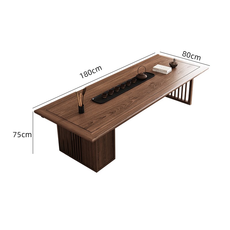 老榆木茶桌新中式实木茶桌椅组合办公室会L客洽谈茶几茶台家用禅