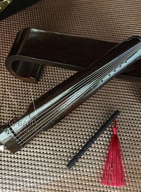 迷你古琴模型摆件檀木手工木质z蓝忘机陈情令琴笛组合挂饰中国传