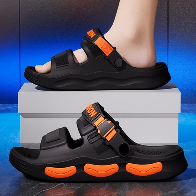 厚底凉鞋男款夏季2025新款外穿沙滩防滑防臭耐磨开车两穿拖鞋男士