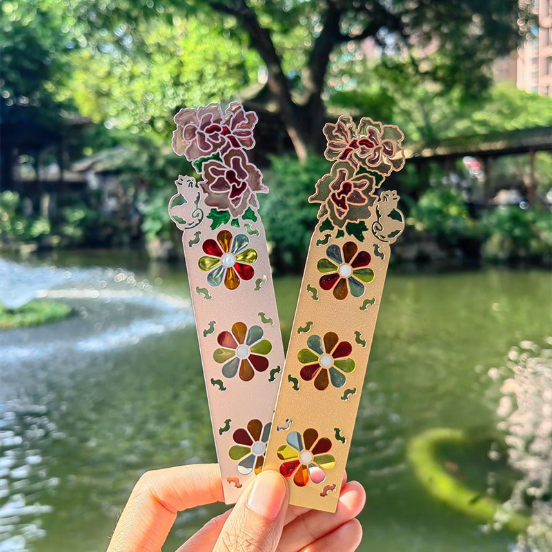 顺德文创可旋转金属冰箱贴清晖园满洲窗磁贴装饰画旅游纪念品礼物