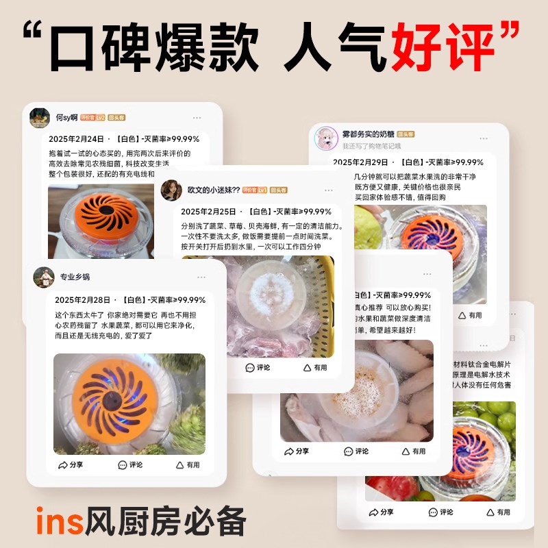 2025年果蔬清洗机蔬菜水果净化器自动洗菜神器残留厨房气泡清洁