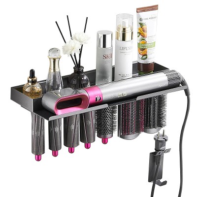 多功能壁挂式戴森卷发棒收纳层架免打孔浴室化妆室美发造型器置物