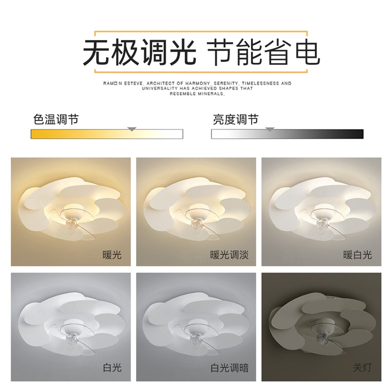 简约现代餐厅风扇灯创意主卧室灯全光谱led吸顶灯房间灯客厅灯具