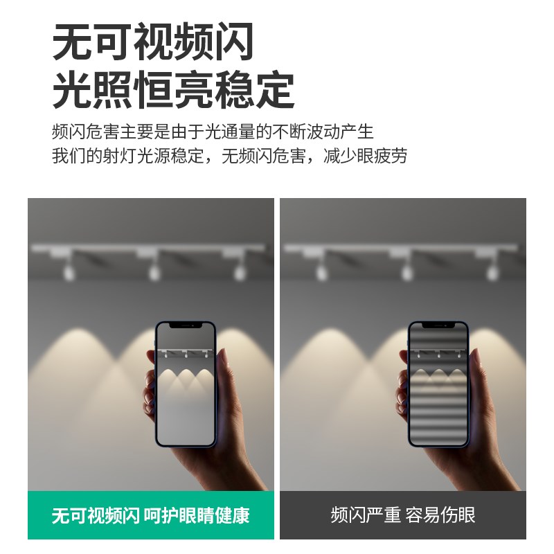 明装轨道灯led射灯客厅背景墙无主灯4000K家用导轨式白色滑轨射灯