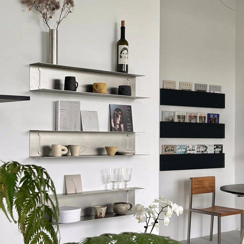 一字隔板不锈钢工字形置物架壁挂式多层上墙展示架墙面装饰陈列架