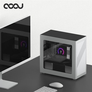 COOJ MATX铝合金一体成型外壳直插水冷ITX电脑机箱 宰相Z18侧透版