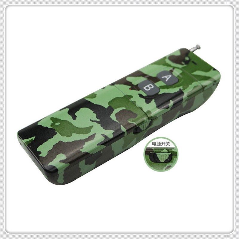 迷彩大功率远距离2键发射器远程水泵二位开关电源两键遥控器手柄