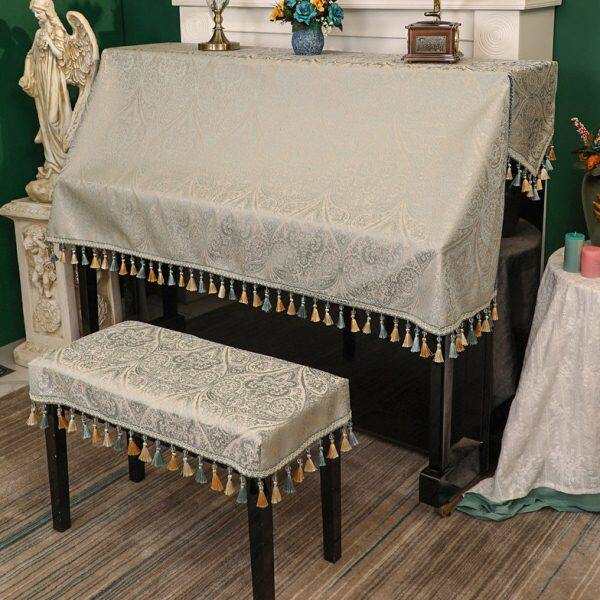 钢琴布盖布现代简约立式通用钢琴罩全罩防尘罩北欧轻奢布艺琴披布