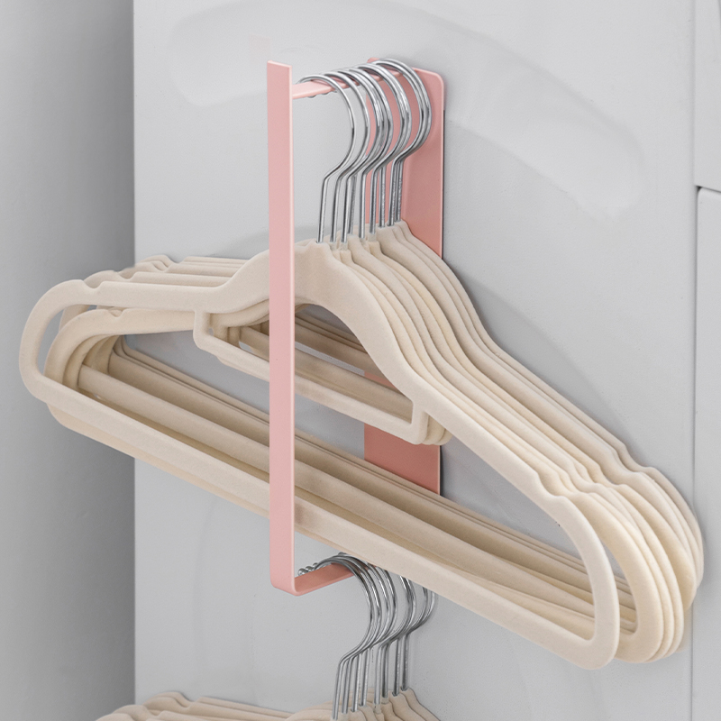磁吸式衣架置物架阳台洗衣机旁免打孔壁挂晾衣架收纳架放衣架神器