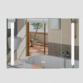 智能镜柜门铝型材发光双合页柜门带灯除雾时间温度显示功能镜柜门