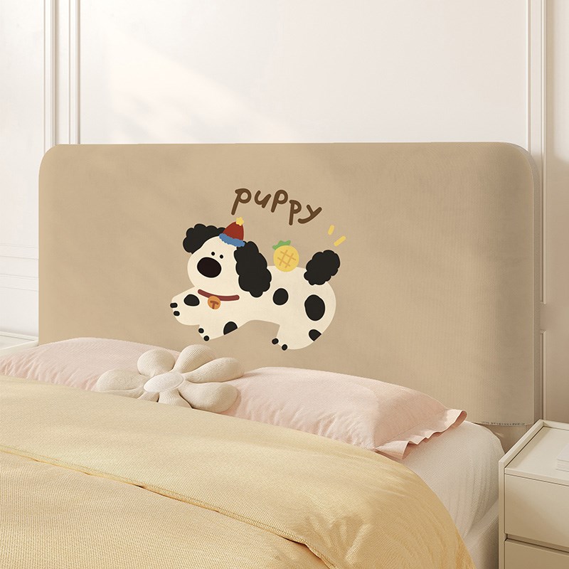 可爱小狗家用出租屋房间装饰遮丑床头套罩简约现代软包靠背保护罩