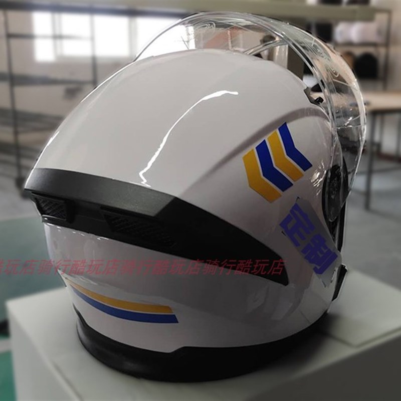 江苏铁骑骑行头盔骑行装备半盔夏季透气揭面头盔男女双镜片