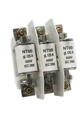 NT00-160/3P 125A 100A 80A 63A 32A低压陶瓷熔断器带底座连体式