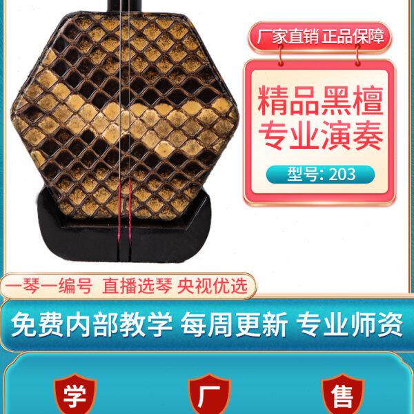 汉韵二胡厂家手工制作演奏乐器二胡胡琴专业黑檀老人精品型号203