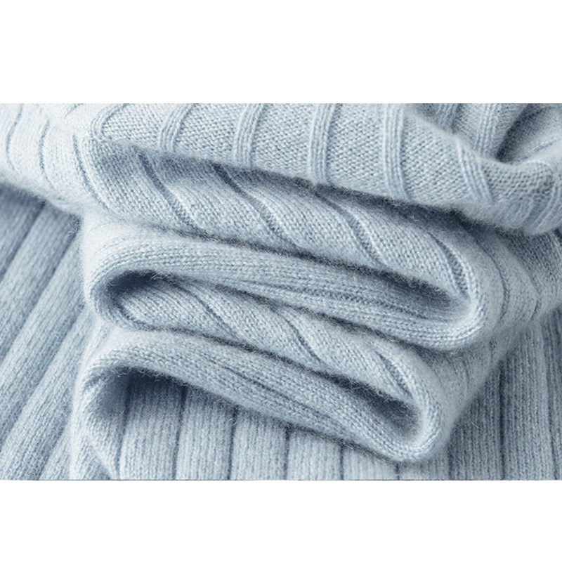 随身气质实穿!喇叭袖高领羊绒衫女纯羊绒毛衣针织打底衫秋冬