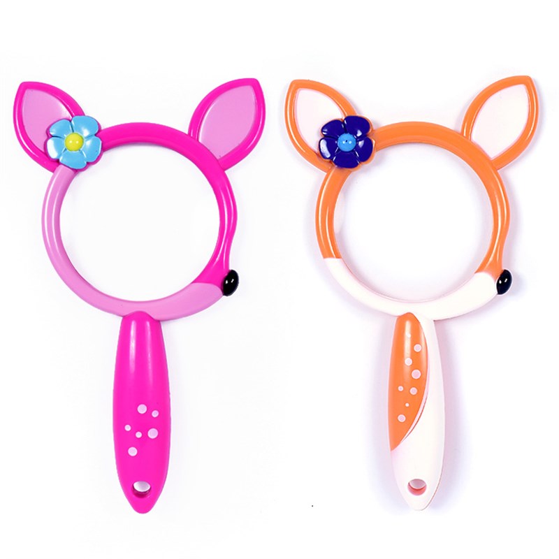 出口儿童放大镜男女孩卡通放大镜幼儿园科学玩具户外昆虫收集器