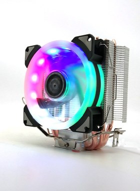 12代1700四铜管台式电脑cpu散热器i5 i7AMD 4p温控双环彩灯风扇