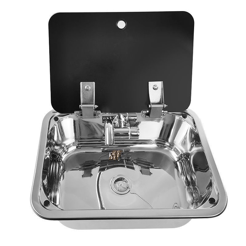 房车小号带盖水槽 旅居车隐藏水龙头 B型房车水槽 房车厨房用水盆