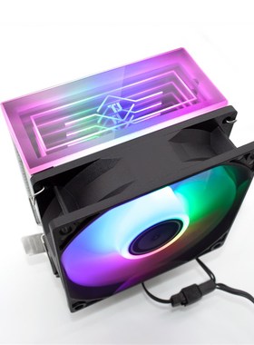 电脑多平台CPU2铜管散热器 9CM 3PIN静音风扇 顶盖无限空间 1700