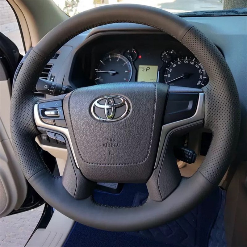丰田新普拉多手缝方向盘套霸道酷路泽FJ13代皇冠12埃尔法把套
