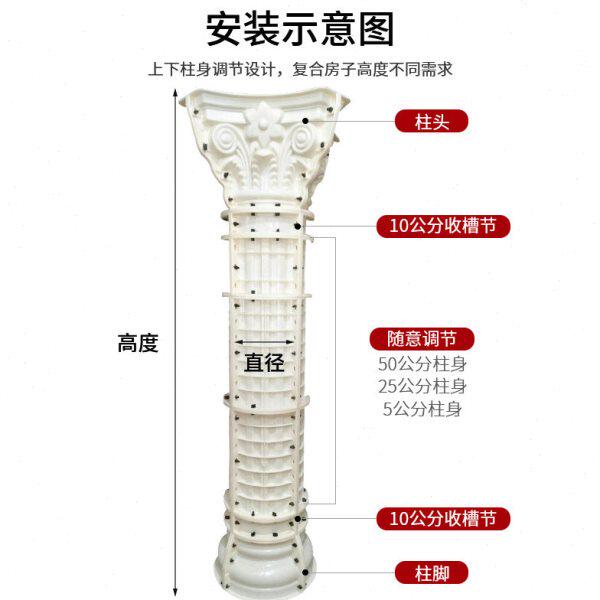 罗马柱圆柱模具欧式别墅大门水泥阳台柱子浇筑建筑模板圆形柱模型