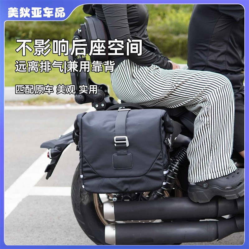 适用本田CL300边包摩托车改装大容量放头盔帆布包复古侧挂储物包