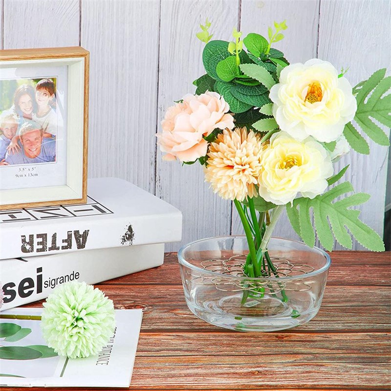 简约不锈钢插花固定神器宽口花瓶辅助工具家居花器花艺插花银片