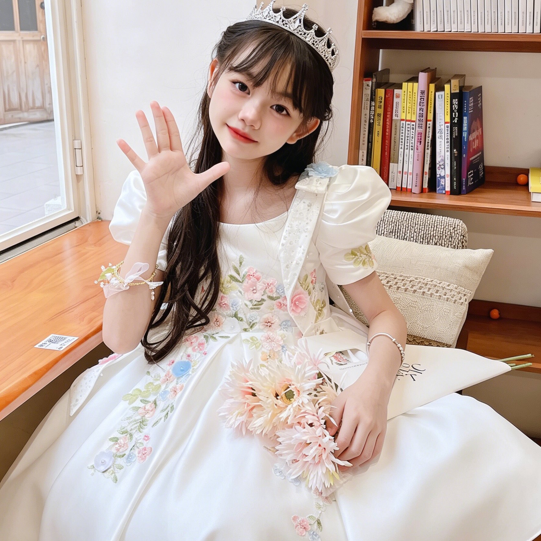 花童公主裙2026新款儿童主持人高端钢琴演奏演出服女童生日晚礼服