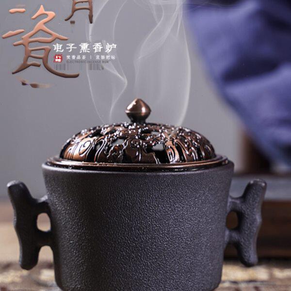 家用电香炉可定时调温汉君炉居家茶道插电熏香炉崖柏檀香木屑香粉