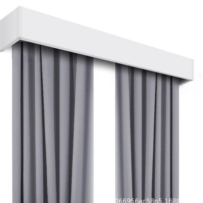 卧室飘窗帘单双一体滑轨道盒子铝合金挡板遮丑防漏光装饰杆顶侧装