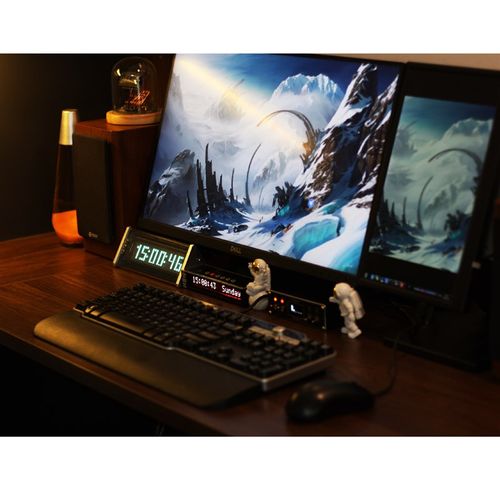 复古 怀旧 VFD屏 时钟+音乐频谱仪+蓝牙5.0接收器+2路音频切换器