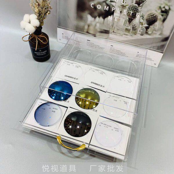 镜片展示道具 镜片收纳展示盒 眼镜店展示样品 盒盘眼镜道具
