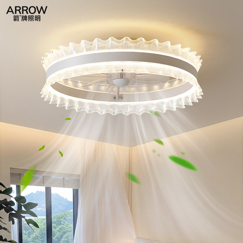 箭牌卧室风扇灯吸顶灯现代简约轻奢睡觉房间灯护眼高亮静音吊扇灯