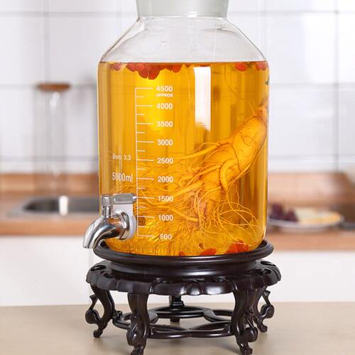 泡酒玻璃瓶带龙头加厚高档泡酒专用酒罐5斤10斤带盖家用密封坛子
