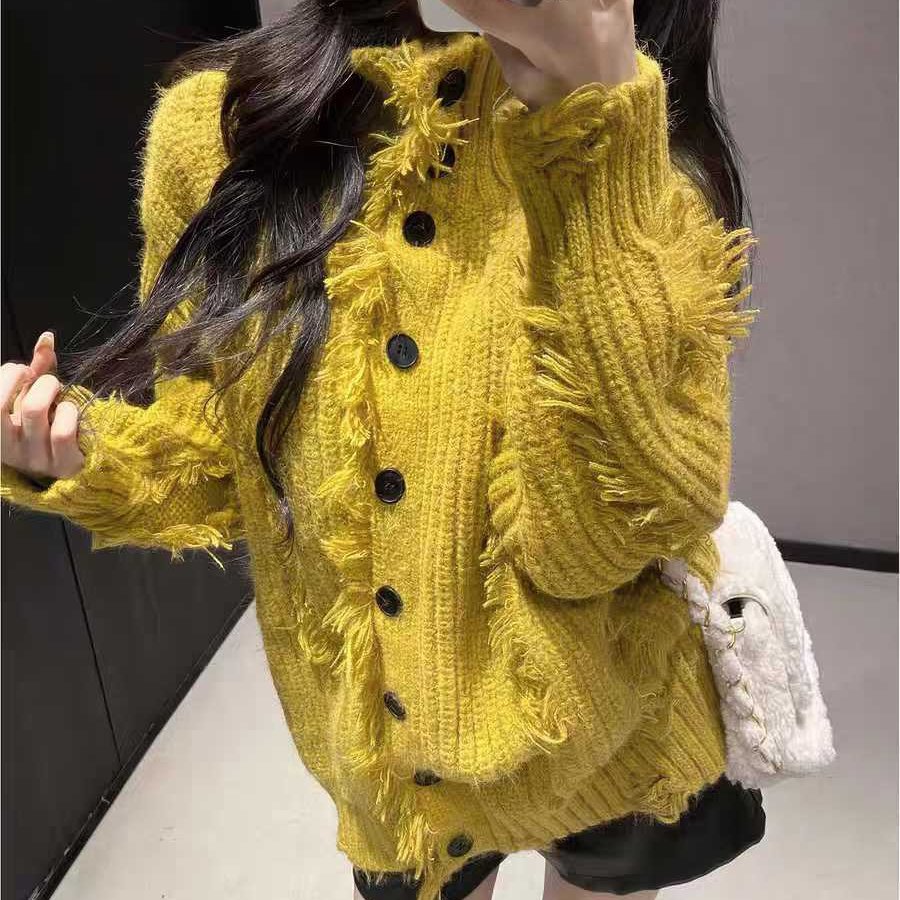 韩系软糯慵懒针织开衫2025春秋新款高级穿搭小个子毛衣外套2斤重