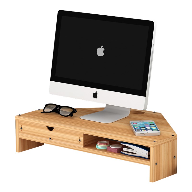 桌面收纳盒三角形电脑增高架转角办公桌显示器置物架屏幕支架神器