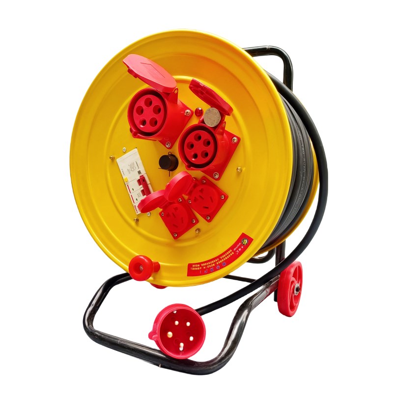 380V三相五线工业航空防雨防爆插座移动电缆盘拖线盘卷线盘电源盘