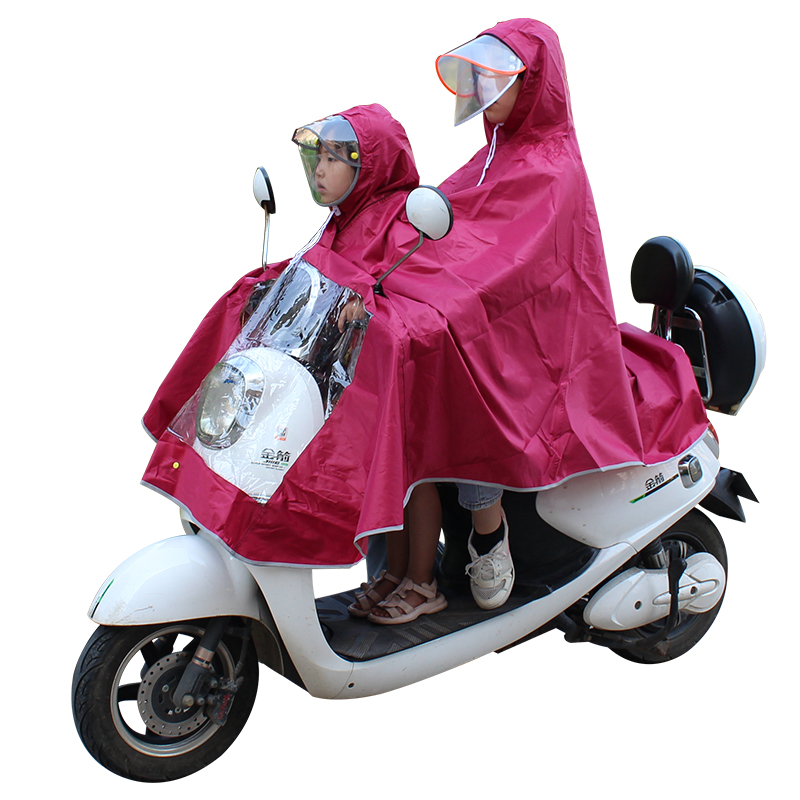 母子雨衣电动车摩托车双人雨披2人电瓶车儿童亲子自行车小学生孩