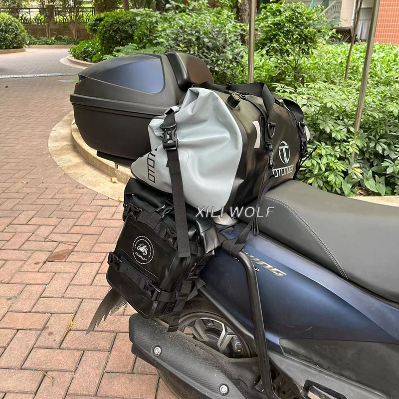 摩托车踏板防水护杠包边包 铃木UY125 UU125改装挂包快拆摩旅包