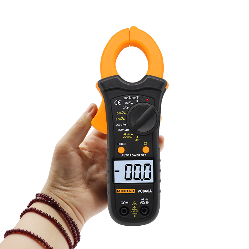 电工数字钳形表万用表VC866A钳形电流表万能表袖珍迷你电容背光