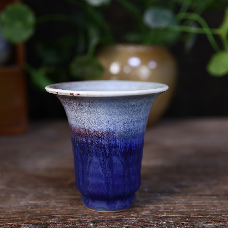 【上新】复古细闪陶瓷多肉花盆小高桩手工盆万象盆简约创意盆栽