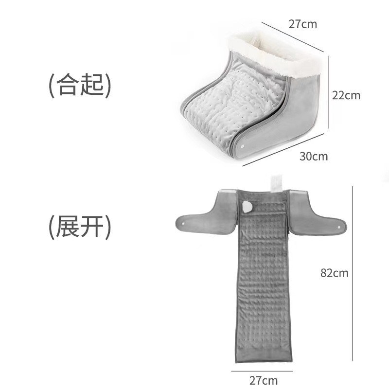 跨境110V暖脚宝多功能电热垫插电电暖鞋智能恒温拉链式拆分暖脚器